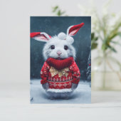 Carte de Noël Cute Bunny (Debout devant)