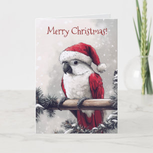 Carte de Noël Cute Cockatoo Père Noël