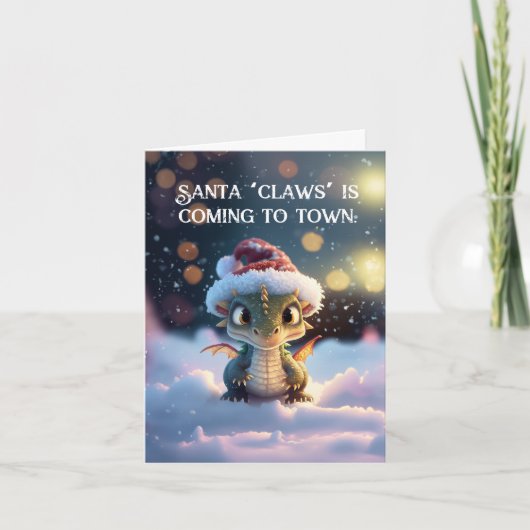 Carte de Noël Cute Dragon (Devant)