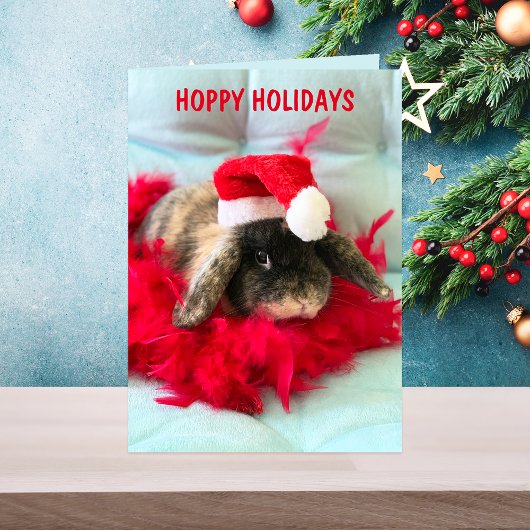 Carte de Noël Cute Holland Lop Bunny