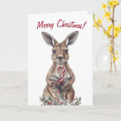Carte de Noël Cute Kangaroo (Fleur jaune)