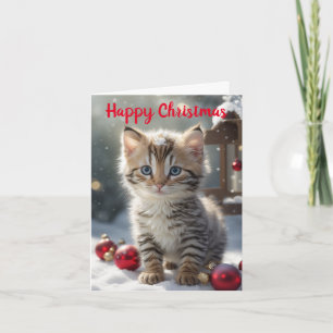 Carte de Noël Cute Kitten
