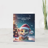 Carte de Noël Cute Lion Père Noël Claws (Devant)