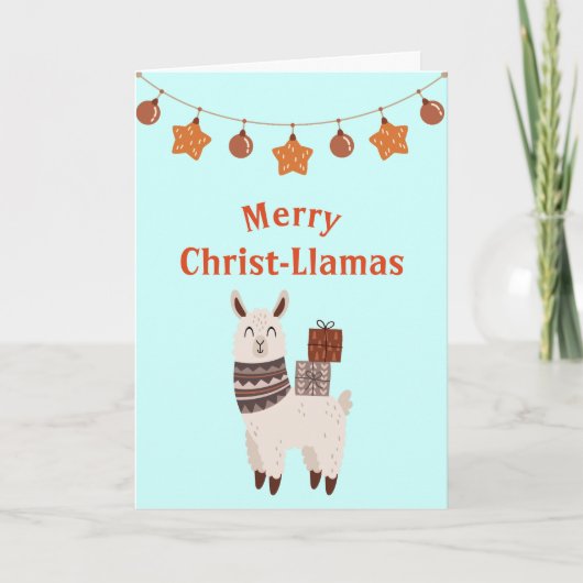 Carte de Noël Cute Llama (Devant)
