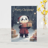 Carte de Noël Cute Panda (Fleur jaune)