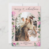 Carte de Noël Cute Pastel Rose 1 Arche Photo (Devant)