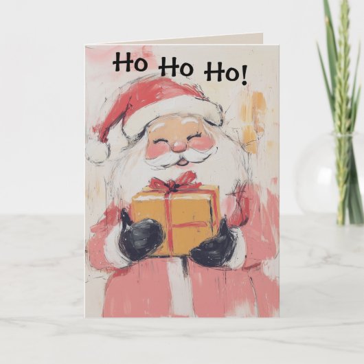 Carte de Noël Cute Pastel Santa Claus (Devant)