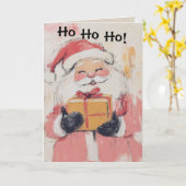 Carte de Noël Cute Pastel Santa Claus (Fleur jaune)