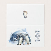 Carte de Noël Cute Penguin Famille Coeurs Chauds (Outside Unfolded)