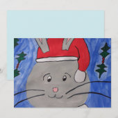 Carte de Noël Cute Père Noël Bunny Flat (Devant / Derrière)