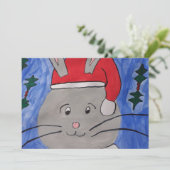 Carte de Noël Cute Père Noël Bunny Flat (Debout devant)