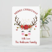 Carte de Noël Cute Reindeer (Debout devant)