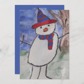 Carte de Noël Cute Snowman (Devant / Derrière)