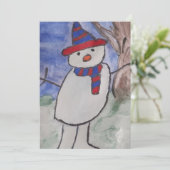 Carte de Noël Cute Snowman (Debout devant)