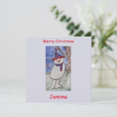 Carte de Noël Cute Snowman (Debout devant)