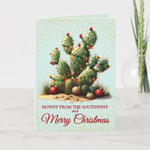 Carte de Noël Cute Southwest Dessert Cactus