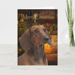 Carte de Noël Dachshund