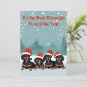 Carte de Noël Dachshund (Debout devant)