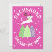 Carte de Noël Dachshund dans la neige (Devant)