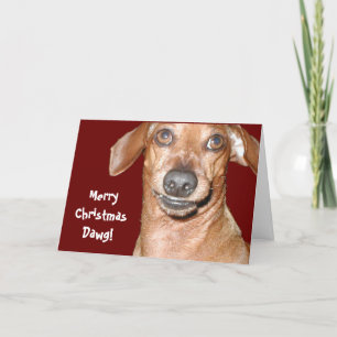 Carte de Noël Dachshund Dawg
