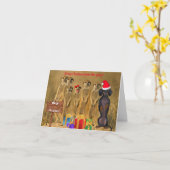Carte de Noël Dachshund Meerkat (Fleur jaune)
