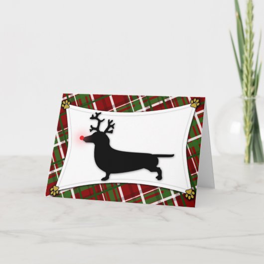Carte de Noël Dachshund Reindeer (Devant)