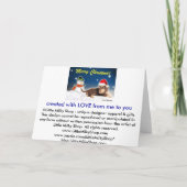 Carte de Noël Dachshund Snowman (Dos)