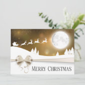 Carte de Noël d'affaires Gold Ribbon (Debout devant)