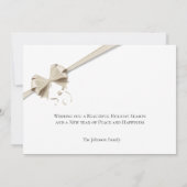 Carte de Noël d'affaires Gold Ribbon (Dos)