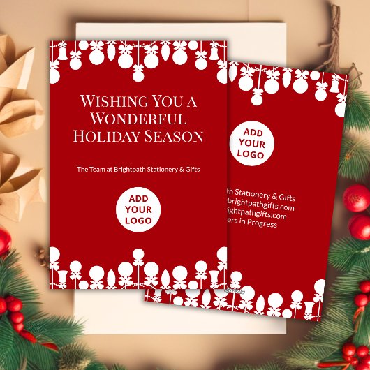 Carte de Noël d'affaires moderne | Logo personnali