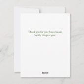 Carte de Noël d'affaires Personnaliser (Dos)