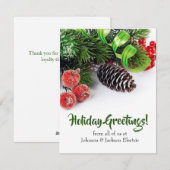 Carte de Noël d'affaires Personnaliser (Devant / Derrière)