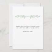 Carte de Noël d'affaires verte blanche florale sim (Dos)