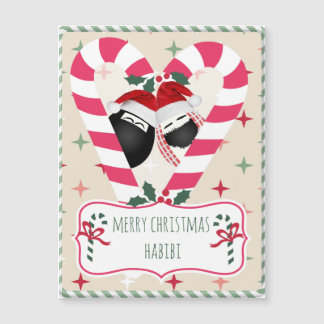 Carte de Noël d'aimant du coeur HABIBI de
