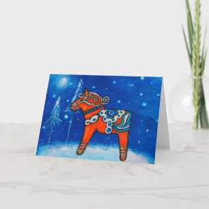 Carte de Noël Dala Horse II