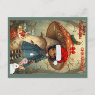 Carte de Noël d'Alice au Pays des Merveilles avec
