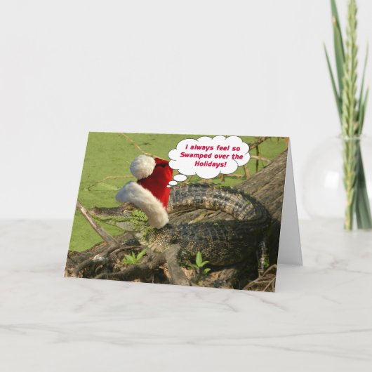 Carte de Noël d'alligator (Devant)