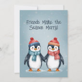 Carte de Noël d'amis manchots (Devant)