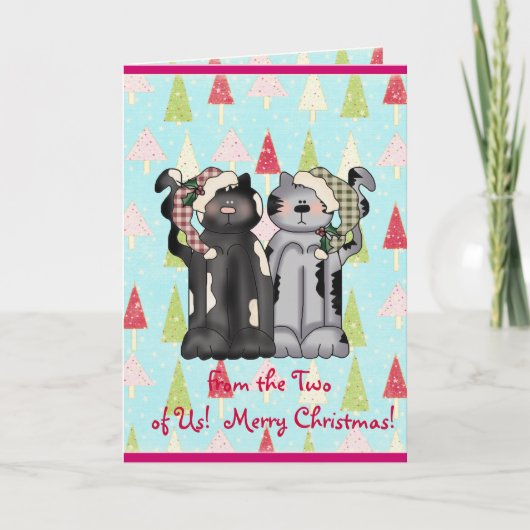 Carte de Noël d'amour de chat (Devant)