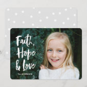 Carte de Noël d'amour d'espoir de foi (Devant / Derrière)