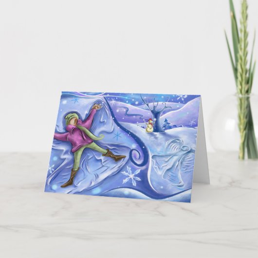 Carte de Noël d'ange de neige (Devant)