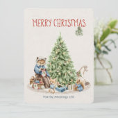 Carte de Noël d'animal Nostalgique (Debout devant)