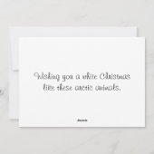 Carte de Noël d'animaux arctiques de Noël blanc (Dos)