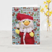 Carte de Noël Danny Duck Santa (Fleur jaune)