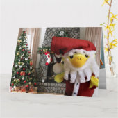 Carte de Noël Danny Duck Santa (Fleur jaune)