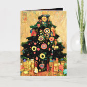 Carte de Noël dans le style de Gustav Klimt or et  (Devant)