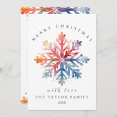 Carte de Noël d'aquarelle (Devant / Derrière)