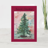 Carte de Noël d'aquarelle : Arbre (Devant)