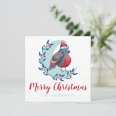 Carte de Noël d'aquarelle personnalisée sur la lun (Debout devant)