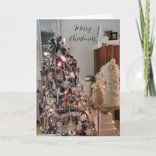 Carte de Noël d'arbre de designer élégant (Devant)